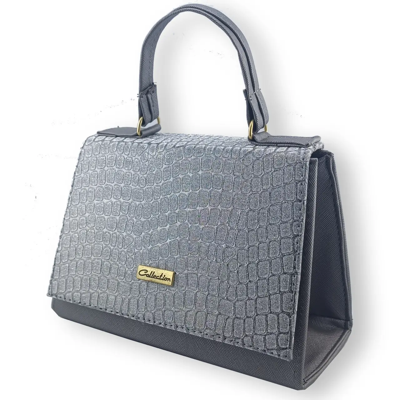 Bolso Diseño Reptil Plateado