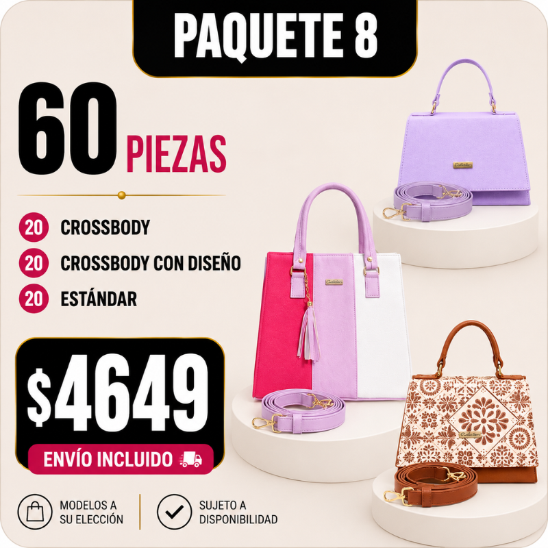 60 Bolsos Crossbody Paquete 8