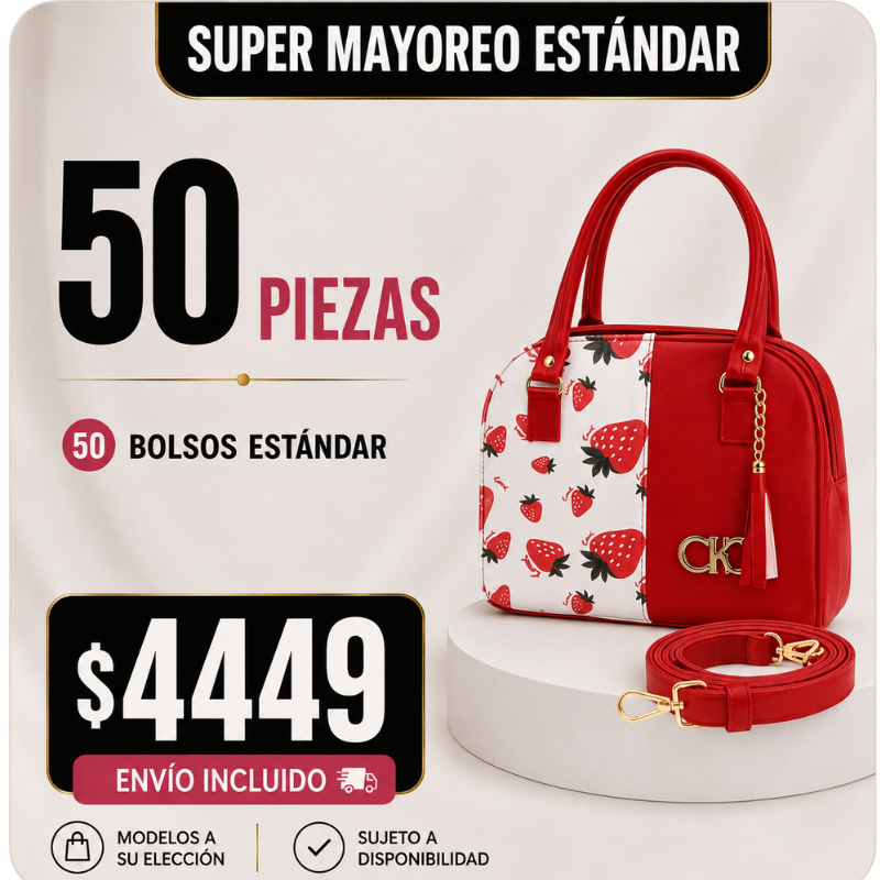 50 Bolsos Crossbody Paquete Super Mayoreo Estandar