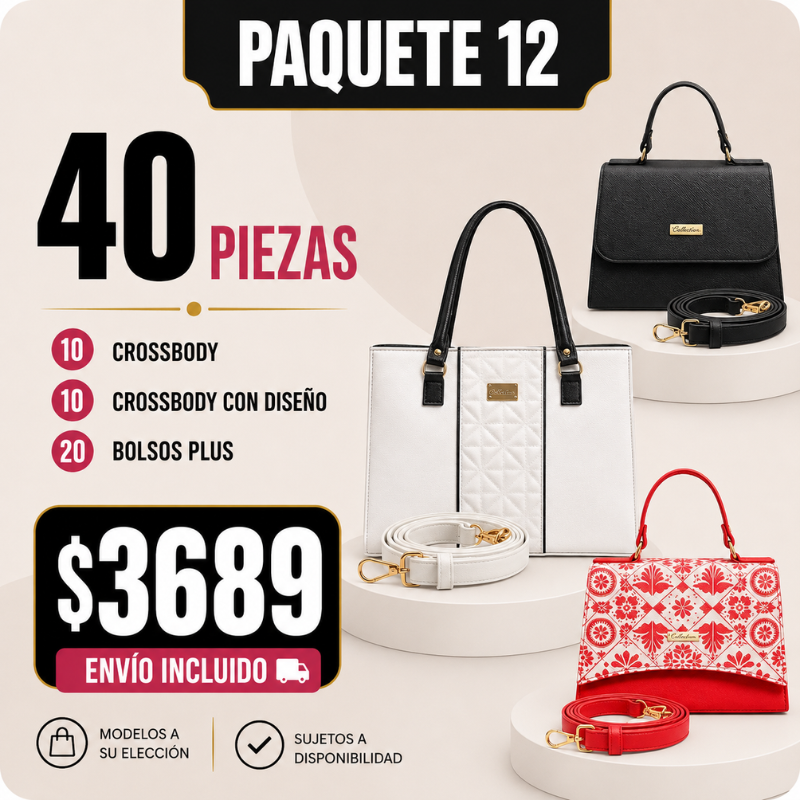 40 Bolsos Crossbody Paquete 12