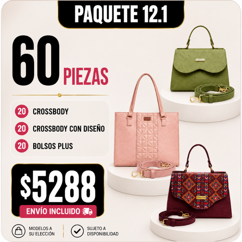 60 Bolsos Crossbody Paquete 12.1