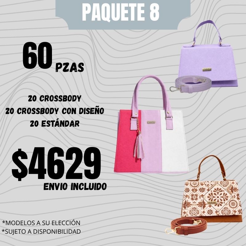 60 Bolsos Crossbody Paquete 8